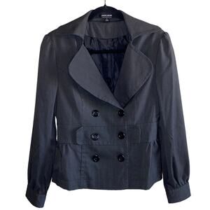 Coupe‎ Collection Gray Peplum Blazer Jacket 5 Parisian Chic Double Breasted